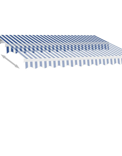 Încărcați imaginea în vizualizatorul Galerie, Copertină autonomă retractabilă automat albastru&amp;alb 350x250 cm - Lando
