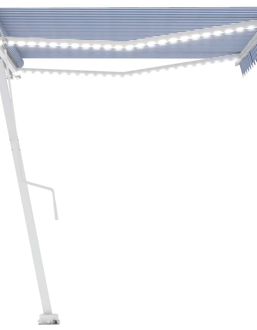 Încărcați imaginea în vizualizatorul Galerie, Copertină automată senzor vânt/LED, albastru și alb, 450x300 m - Lando
