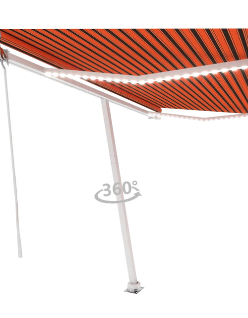 Încărcați imaginea în vizualizatorul Galerie, Copertină automată senzor vânt/LED portocaliu/maro, 450x300 cm - Lando
