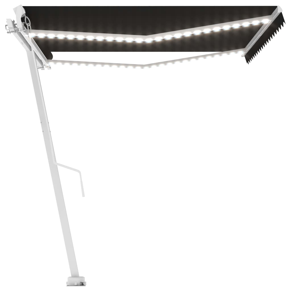 Copertină retractabilă manual cu LED, antracit, 400x350 cm - Lando