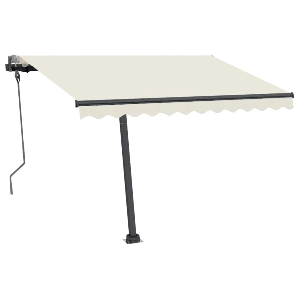 Copertină autonomă retractabilă manual, crem, 300x250 cm - Lando