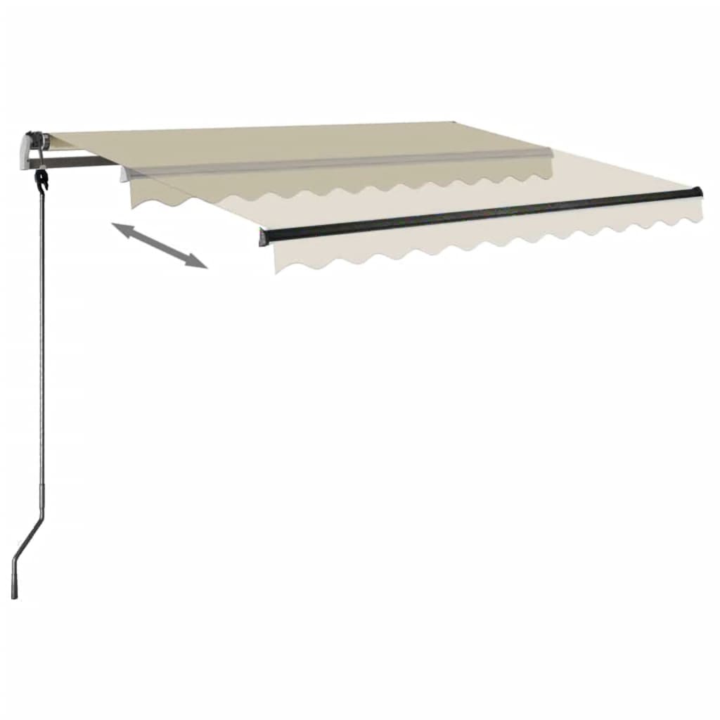 Copertină autonomă retractabilă manual, crem, 300x250 cm - Lando