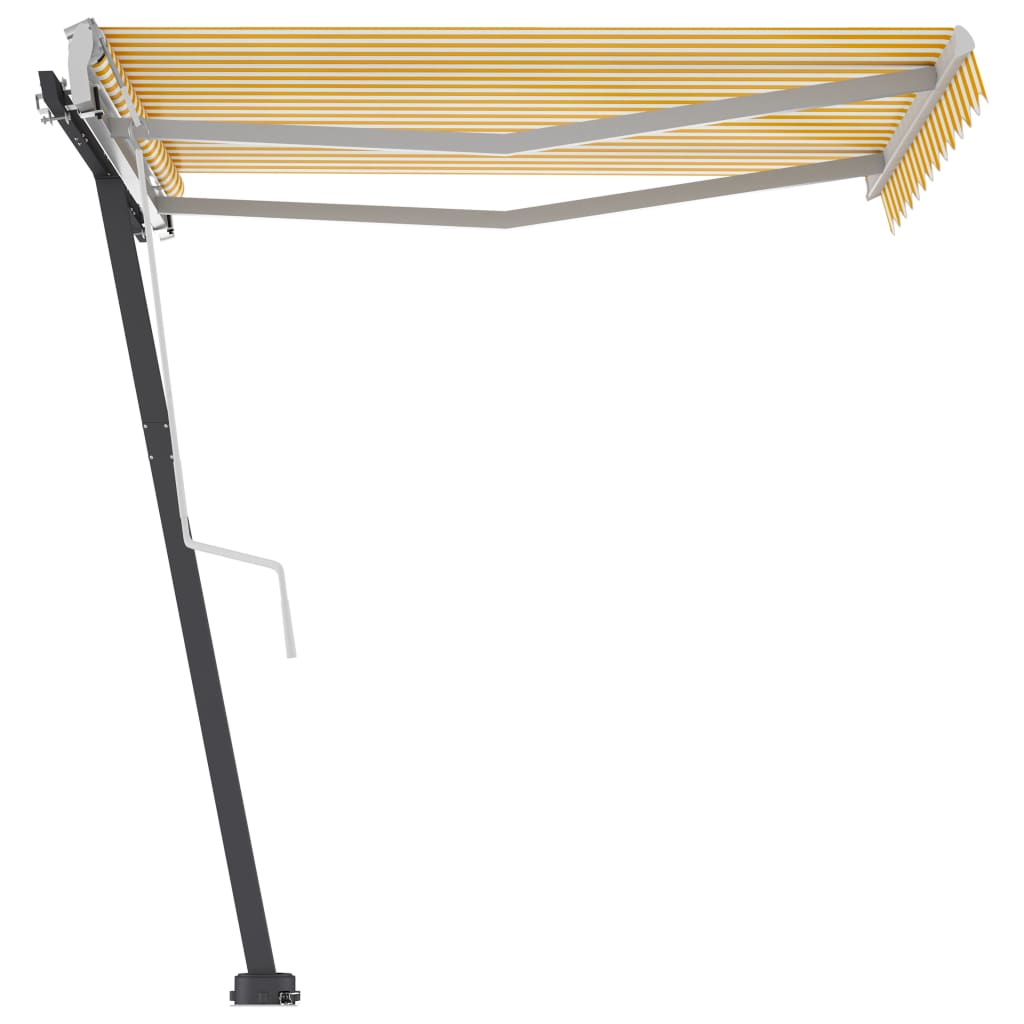 Copertină autonomă retractabilă manual, galben&alb, 300x250 cm Lando - Lando