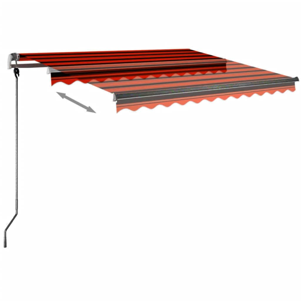 Copertină autonomă retractabilă manual oranj & maro 300x250 cm - Lando