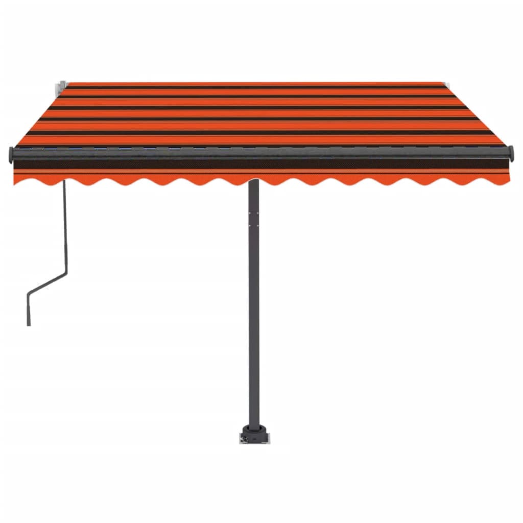 Copertină autonomă retractabilă manual oranj & maro 300x250 cm - Lando