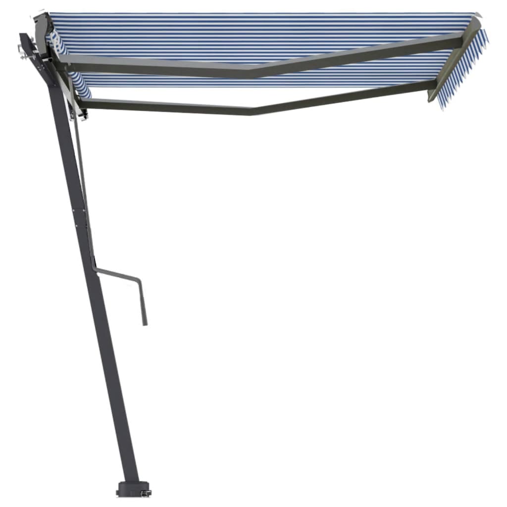 Copertină autonomă retractabilă automat albastru&alb 300x250 cm Lando - Lando