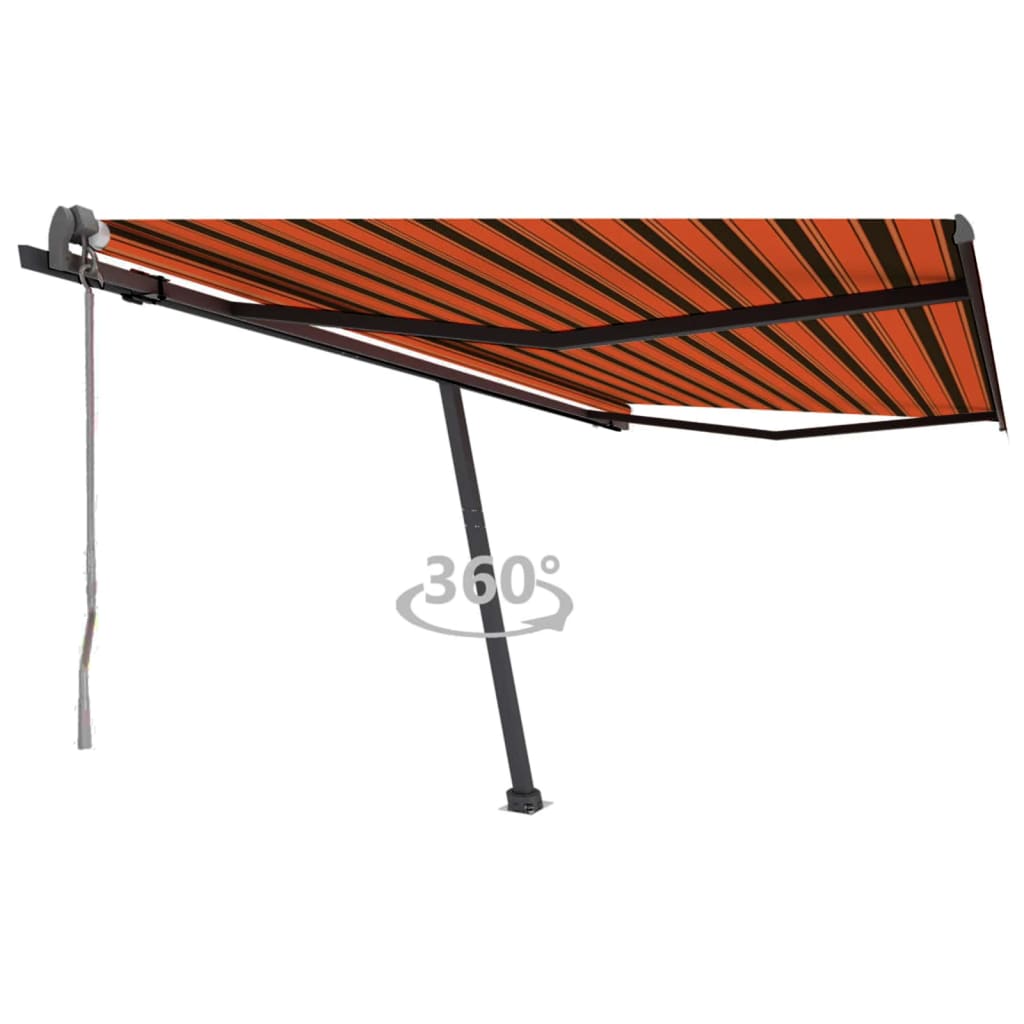 Copertină autonomă retractabilă automat oranj&maro 450x300 cm - Lando