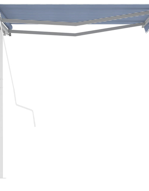Загрузите изображение в средство просмотра галереи, Copertină retractabilă automat cu stâlpi albastru/alb 3,5x2,5 m Lando - Lando
