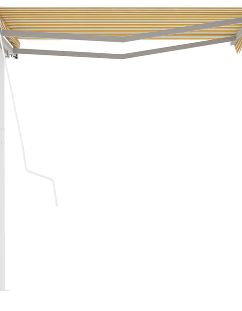 Загрузите изображение в средство просмотра галереи, Copertină retractabilă automat, cu stâlpi, galben&amp;alb 3,5x2,5 m Lando - Lando
