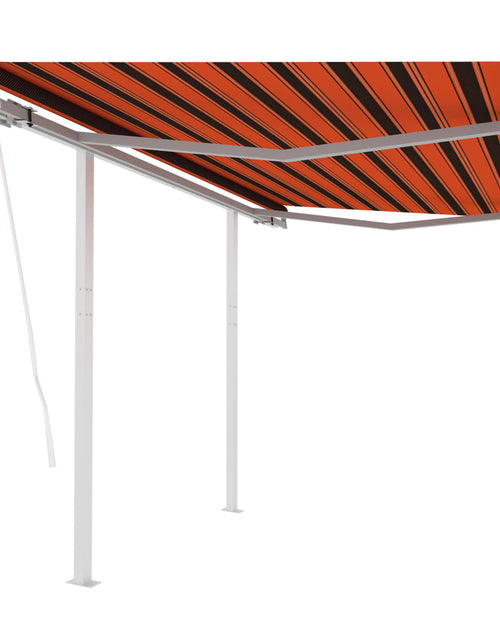 Încărcați imaginea în vizualizatorul Galerie, Copertină retractabilă automat stâlpi portocaliu/maro 3,5x2,5 m Lando - Lando
