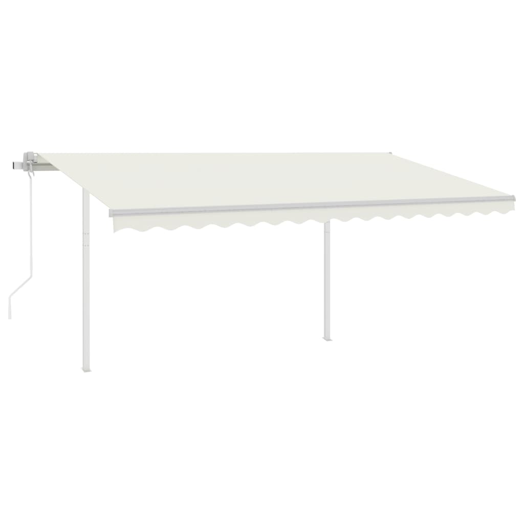 Copertină retractabilă automat, cu stâlpi, crem, 4,5x3 m Lando - Lando