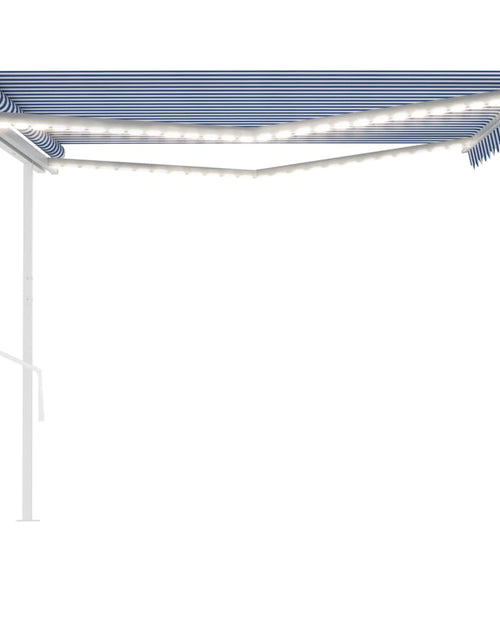 Încărcați imaginea în vizualizatorul Galerie, Copertină automată senzor vânt/LED, albastru și alb, 4,5x3 m Lando - Lando
