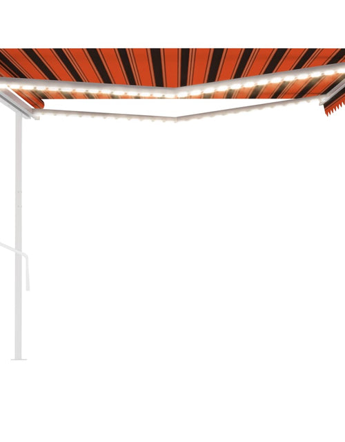 Încărcați imaginea în vizualizatorul Galerie, Copertină automată cu senzor vânt&amp;LED, portocaliu/maro, 4,5x3 m Lando - Lando

