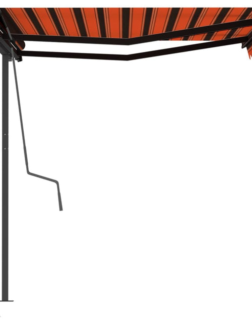 Загрузите изображение в средство просмотра галереи, Copertină retractabilă manual cu stâlpi portocaliu&amp;maro 3x2,5 m - Lando

