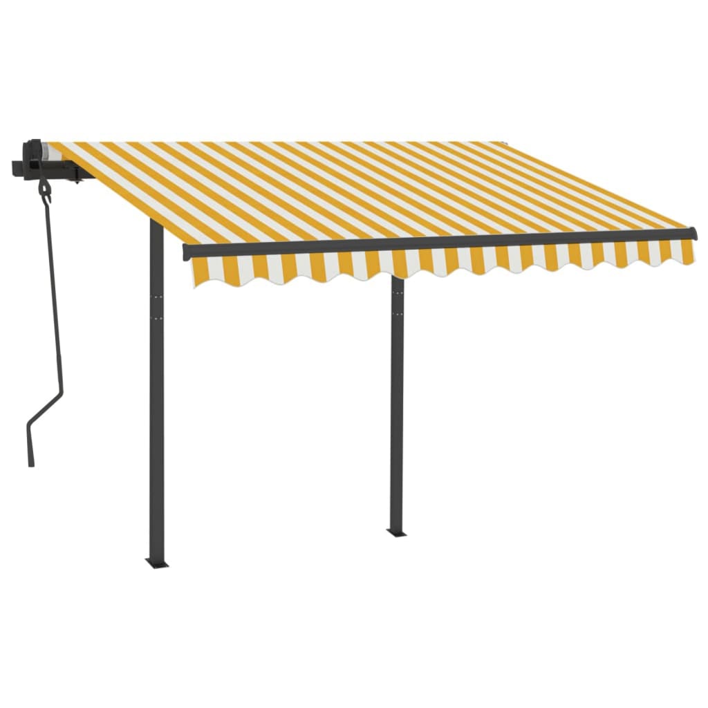 Copertină retractabilă manual cu LED, galben&alb, 3x2,5 m - Lando