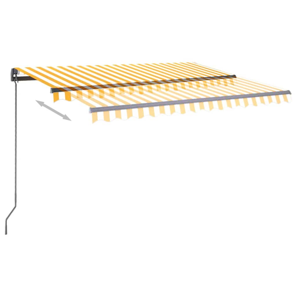 Copertină retractabilă manual cu LED, galben&alb, 3x2,5 m - Lando