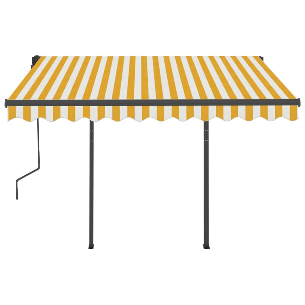 Copertină retractabilă manual cu LED, galben&alb, 3x2,5 m - Lando