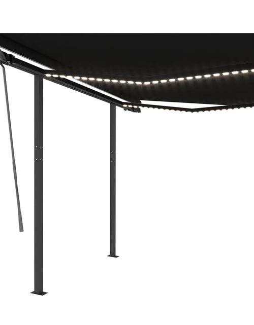 Încărcați imaginea în vizualizatorul Galerie, Copertină retractabilă manual cu LED, antracit, 3,5x2,5 m - Lando
