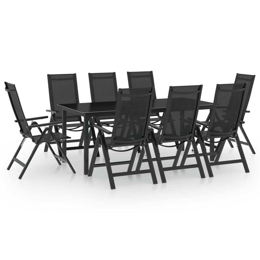 Set mobilier de grădină, 9 piese, antracit, aluminiu - Lando