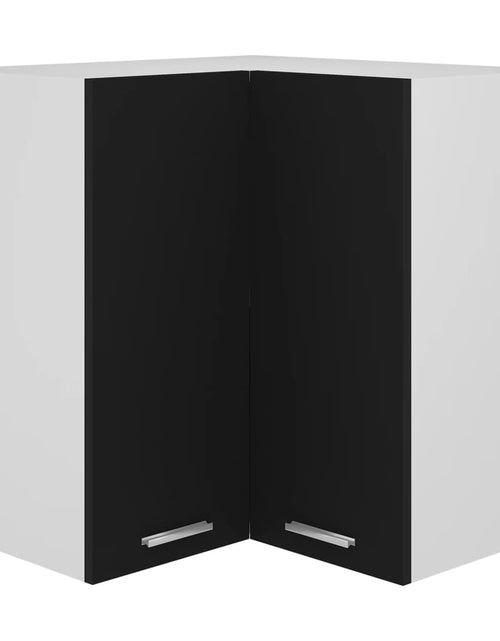 Încărcați imaginea în vizualizatorul Galerie, Dulap suspendat de colț, negru, 57x57x60 cm, PAL - Lando
