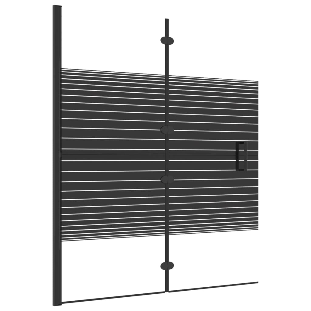 Cabină de duș pliabilă, negru, 120x140 cm, ESG - Lando