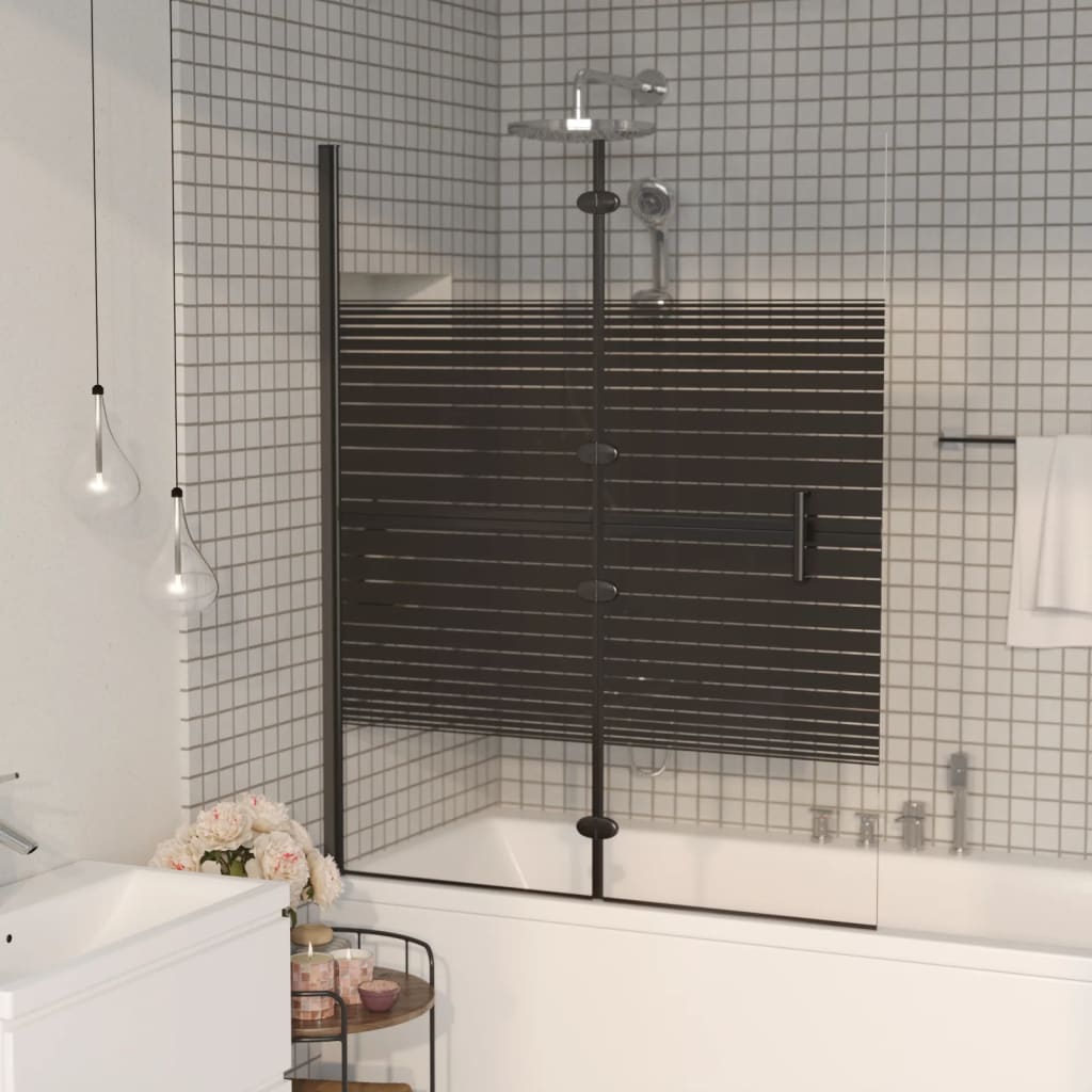 Cabină de duș pliabilă, negru, 120x140 cm, ESG - Lando