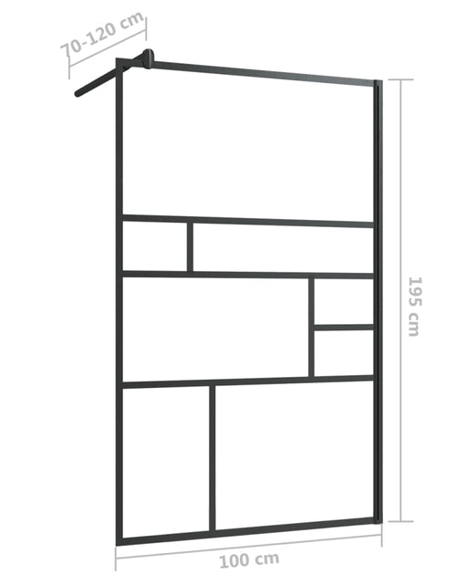 Загрузите изображение в средство просмотра галереи, Paravan duș walk-in, negru, 100x195 cm, sticlă ESG transparentă Lando - Lando
