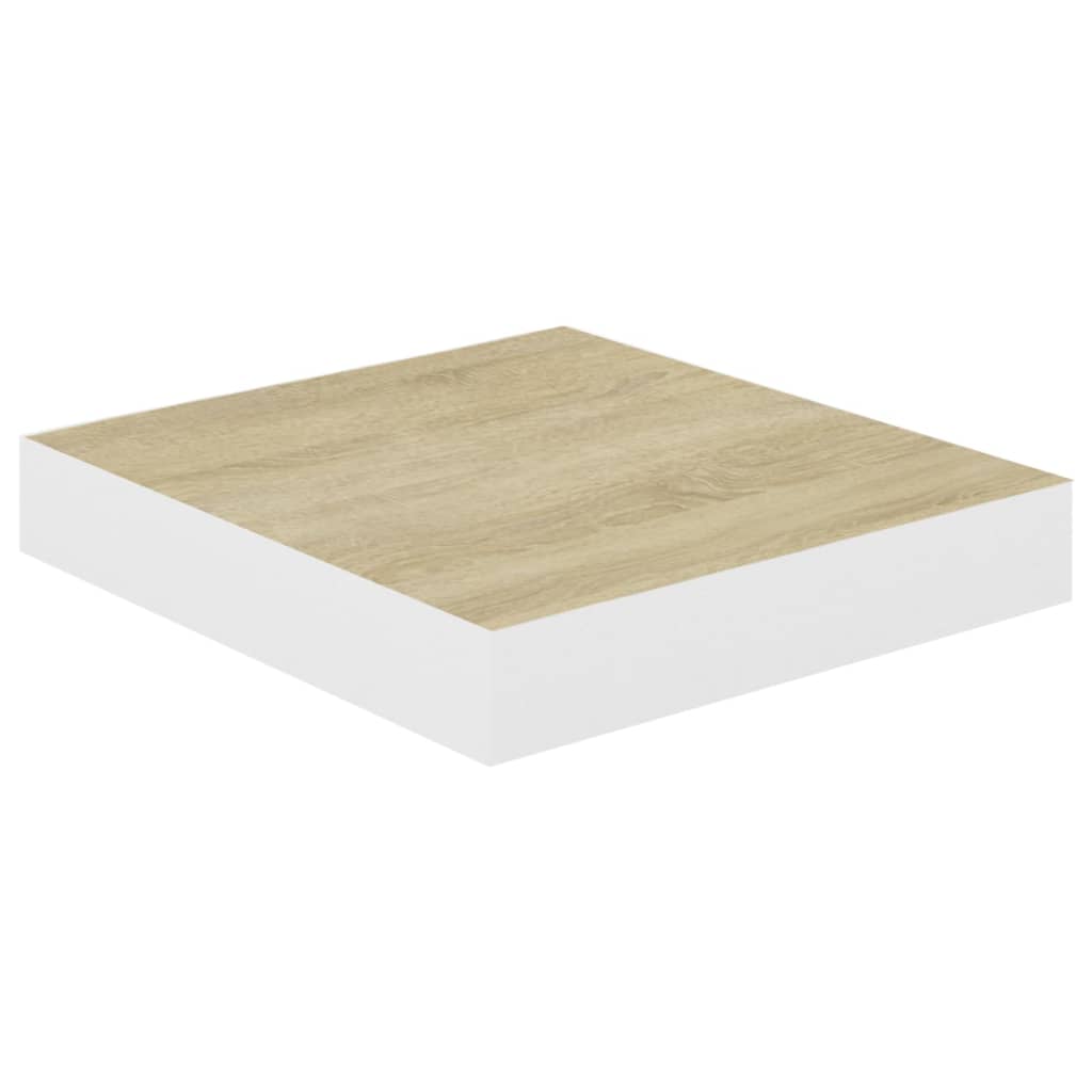 Rafturi perete suspendate 4 buc. alb/stejar 23x23,5x3,8 cm MDF Lando - Lando