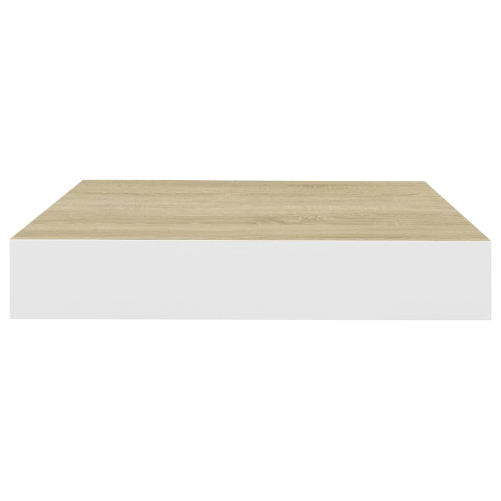 Rafturi perete suspendate 4 buc. alb/stejar 23x23,5x3,8 cm MDF Lando - Lando