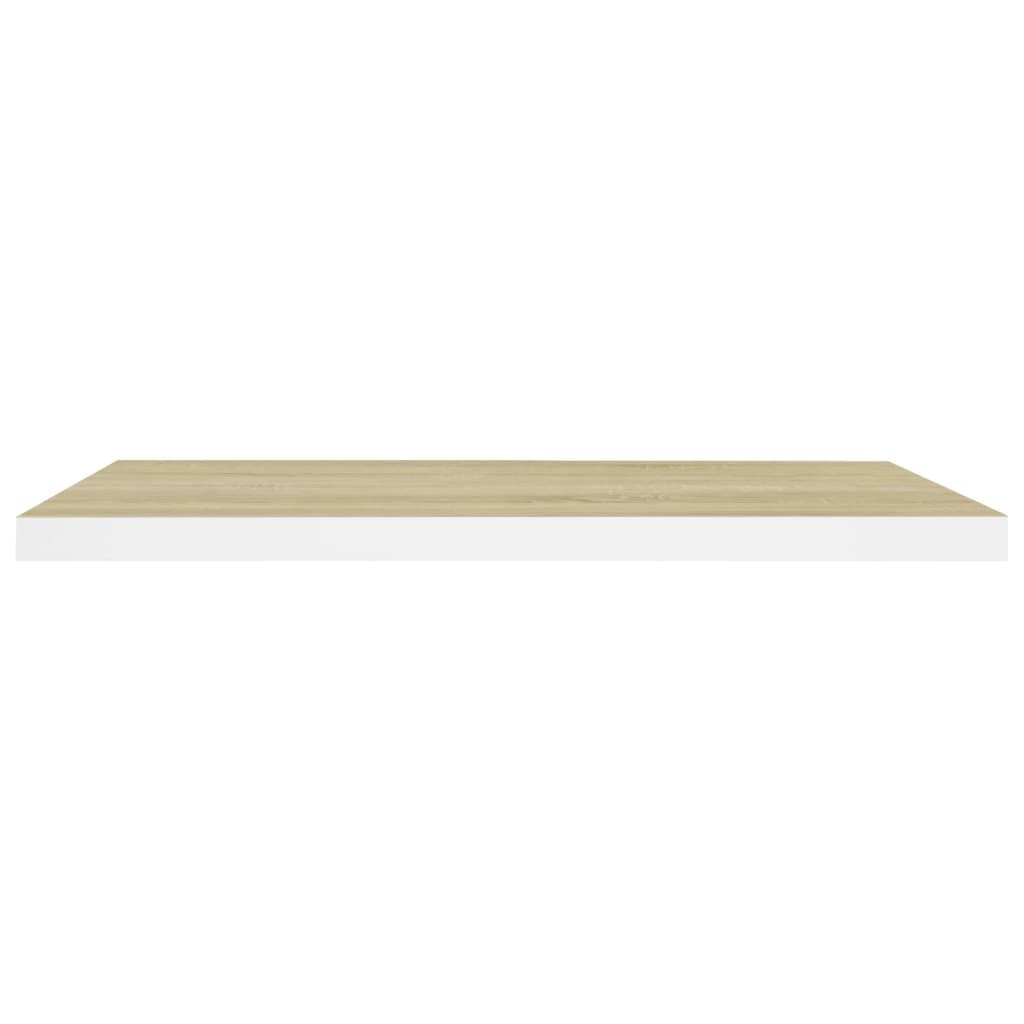 Rafturi perete suspendate 2 buc. stejar/alb 80x23,5x3,8 cm, MDF Lando - Lando