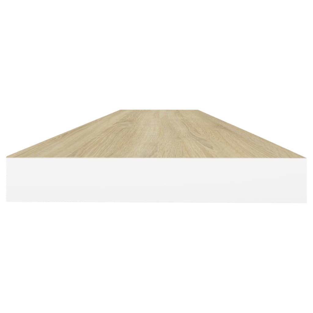 Rafturi perete suspendate 2 buc. stejar/alb 90x23,5x3,8 cm MDF Lando - Lando