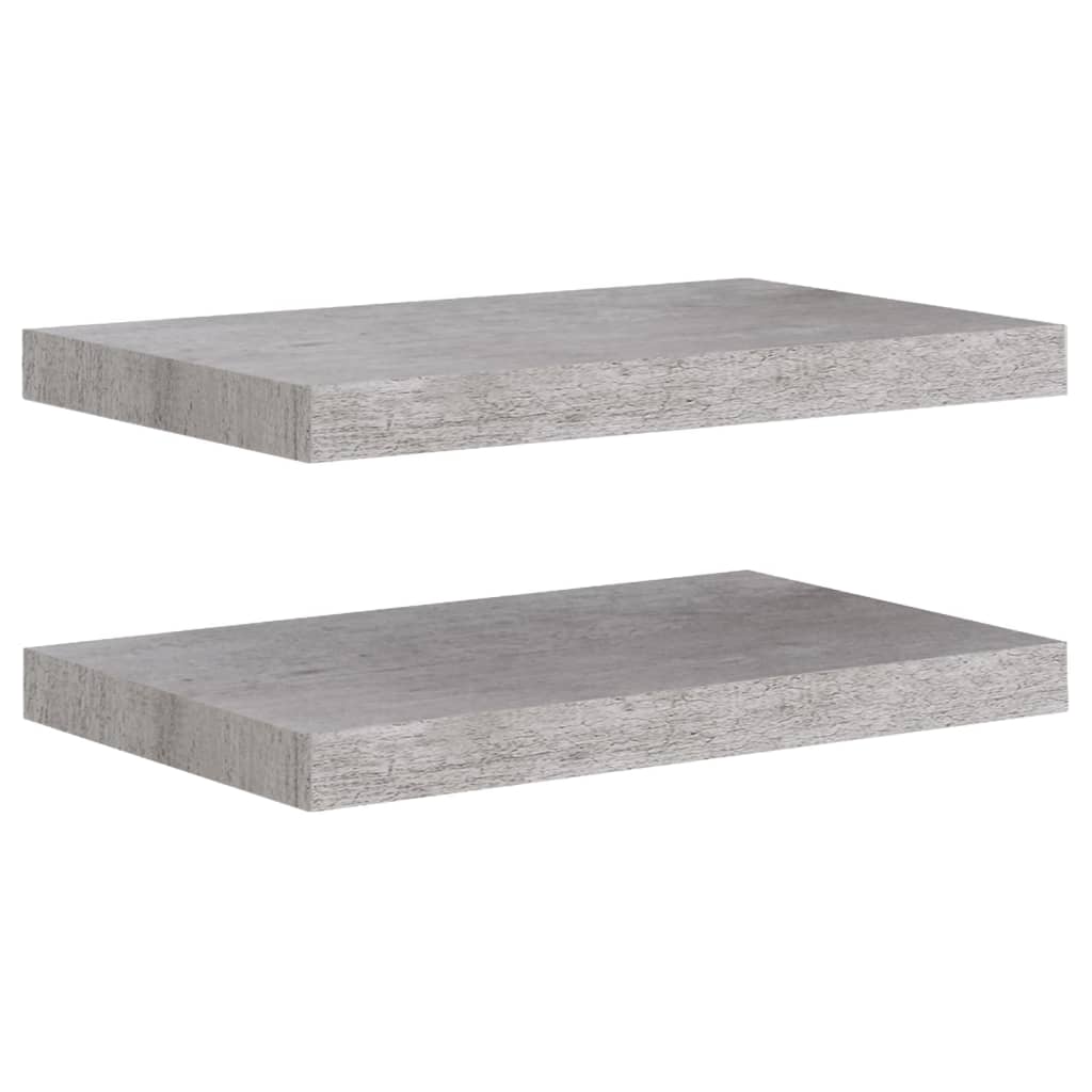 Rafturi de perete suspendate 2 buc. gri beton 50x23x3,8 cm MDF Lando - Lando