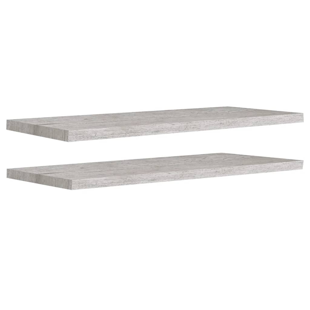 Rafturi perete suspendate 2 buc. gri beton 90x23,5x3,8 cm MDF Lando - Lando