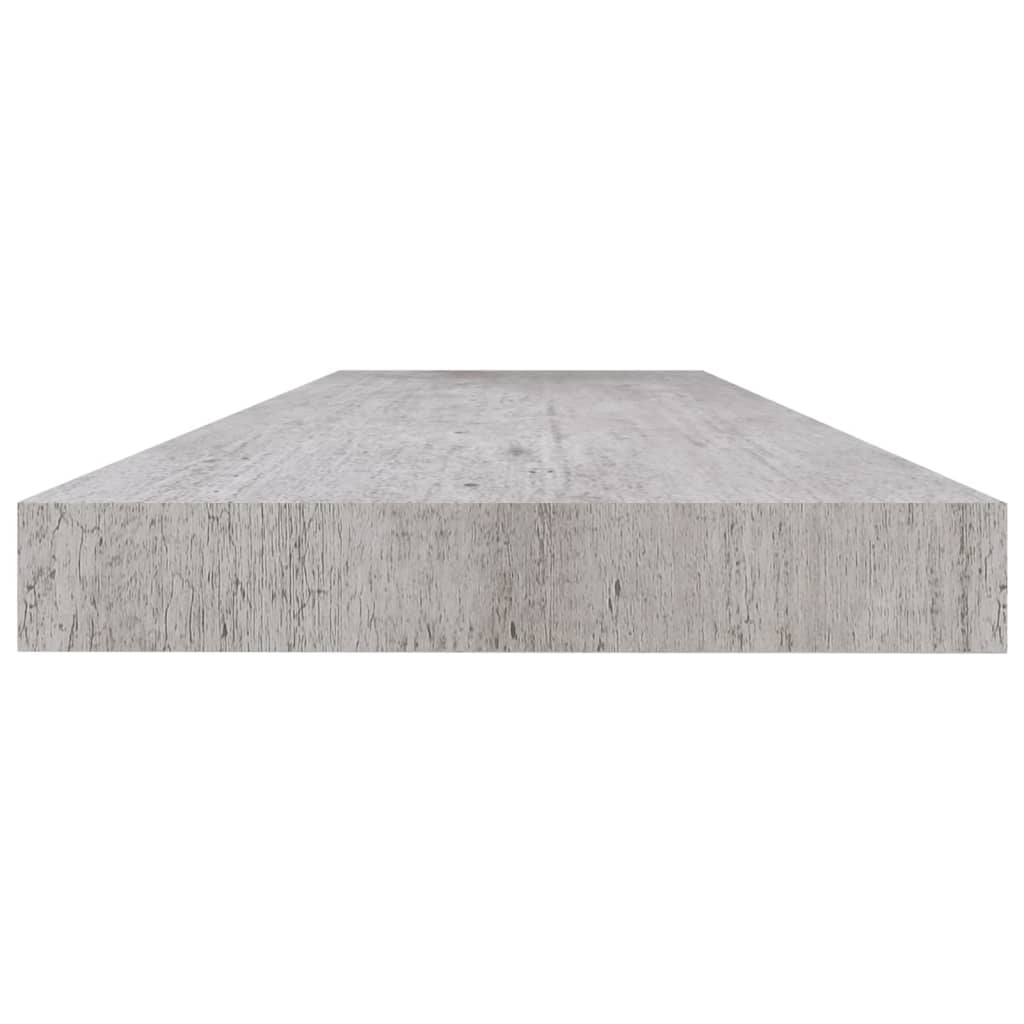 Raft de perete suspendat, gri beton, 120x23,5x3,8 cm, MDF Lando - Lando