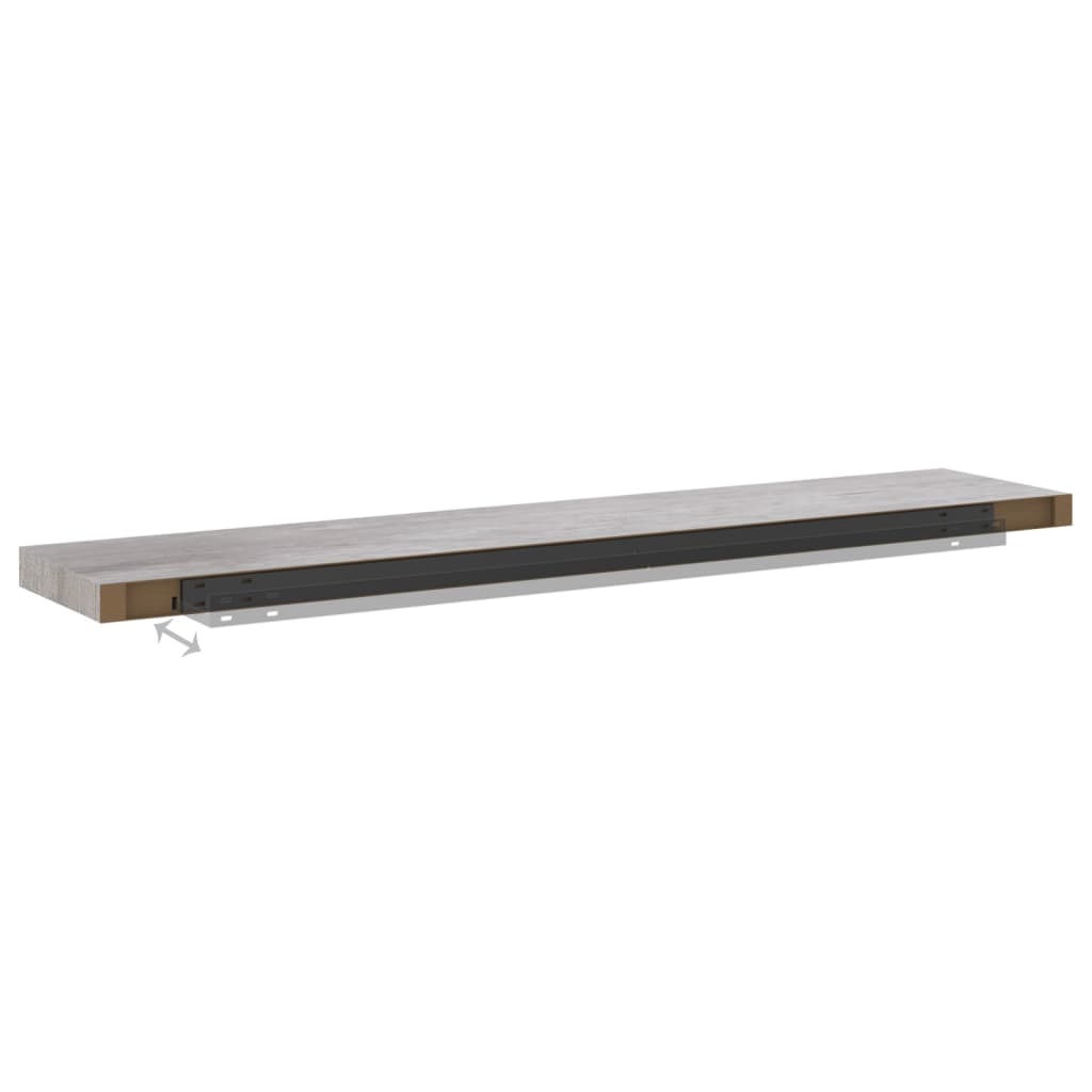 Raft de perete suspendat, gri beton, 120x23,5x3,8 cm, MDF Lando - Lando