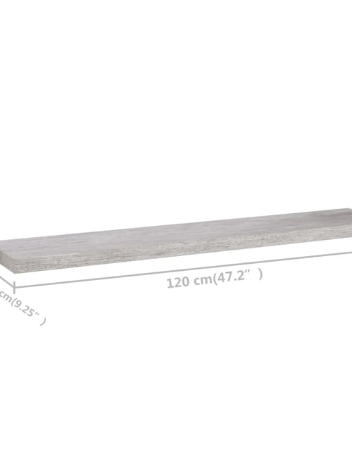 Încărcați imaginea în vizualizatorul Galerie, Rafturi perete suspendate 4 buc. gri beton 120x23,5x3,8 cm MDF Lando - Lando
