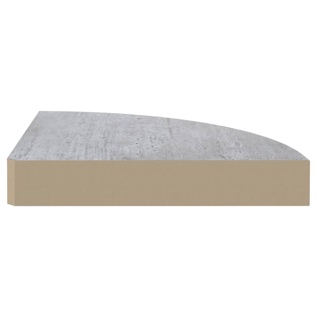 Rafturi de colț de perete, 2 buc., gri beton, 25x25x3,8 cm, MDF Lando - Lando