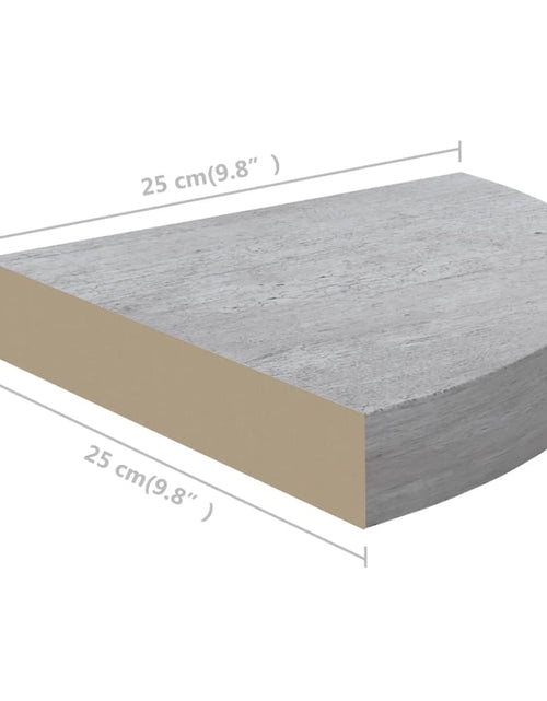 Загрузите изображение в средство просмотра галереи, Rafturi de colț de perete, 2 buc., gri beton, 25x25x3,8 cm, MDF Lando - Lando
