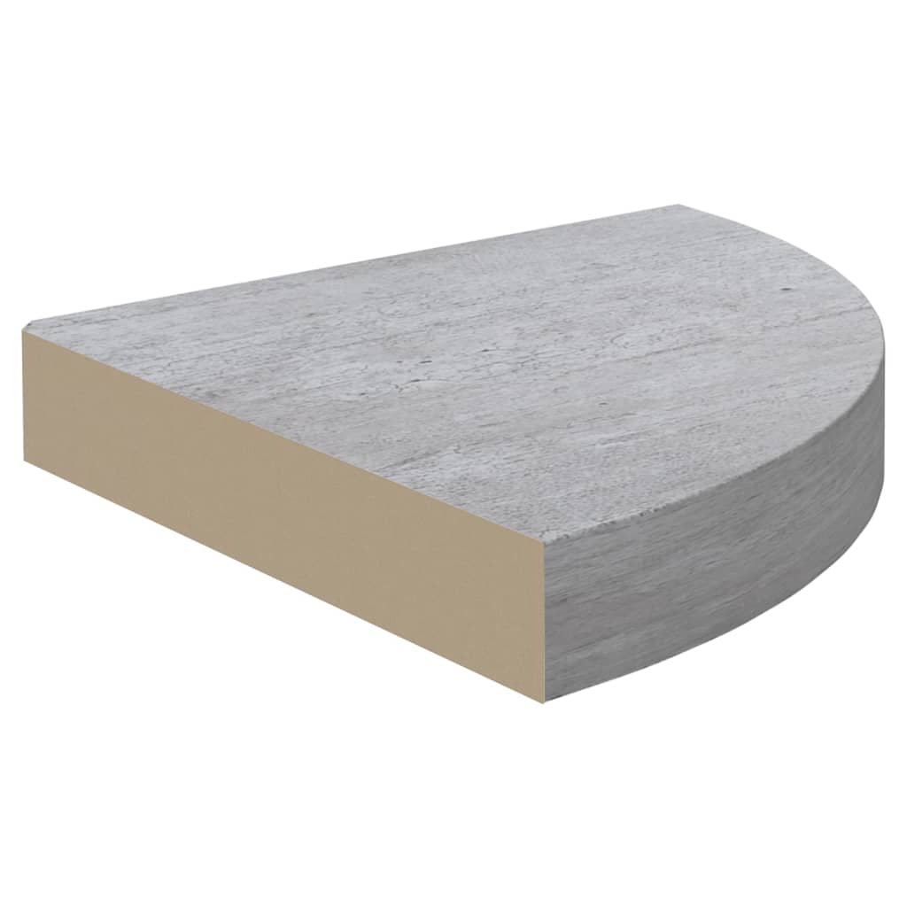 Rafturi de colț de perete, 4 buc., gri beton, 25x25x3,8 cm, MDF Lando - Lando