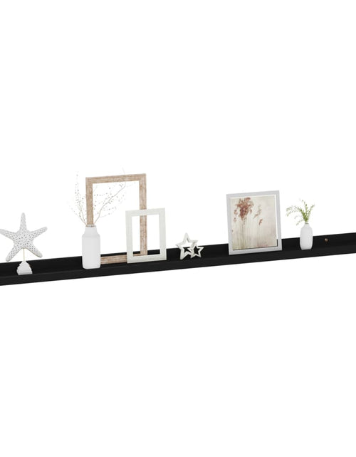 Загрузите изображение в средство просмотра галереи, Rafturi de perete, 4 buc., negru, 115x9x3 cm Lando - Lando
