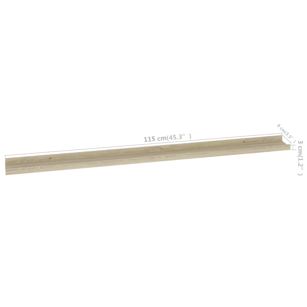 Rafturi de perete, 4 buc., stejar sonoma, 115x9x3 cm Lando - Lando