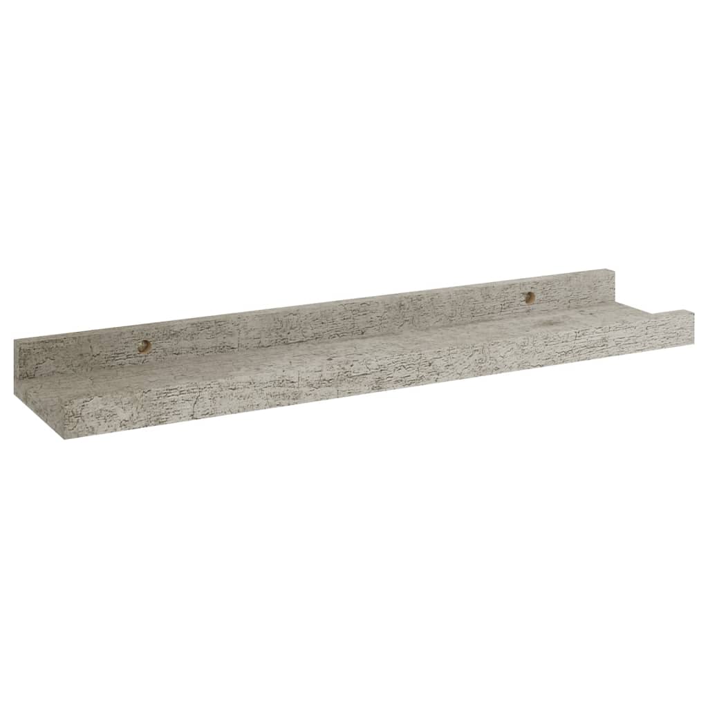 Rafturi de perete, 2 buc., gri beton, 40x9x3 cm Lando - Lando