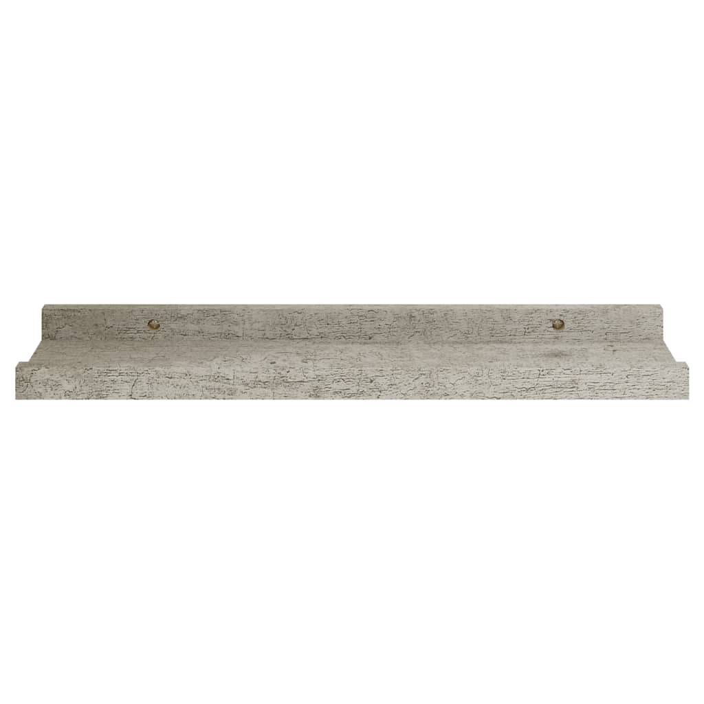 Rafturi de perete, 2 buc., gri beton, 40x9x3 cm Lando - Lando