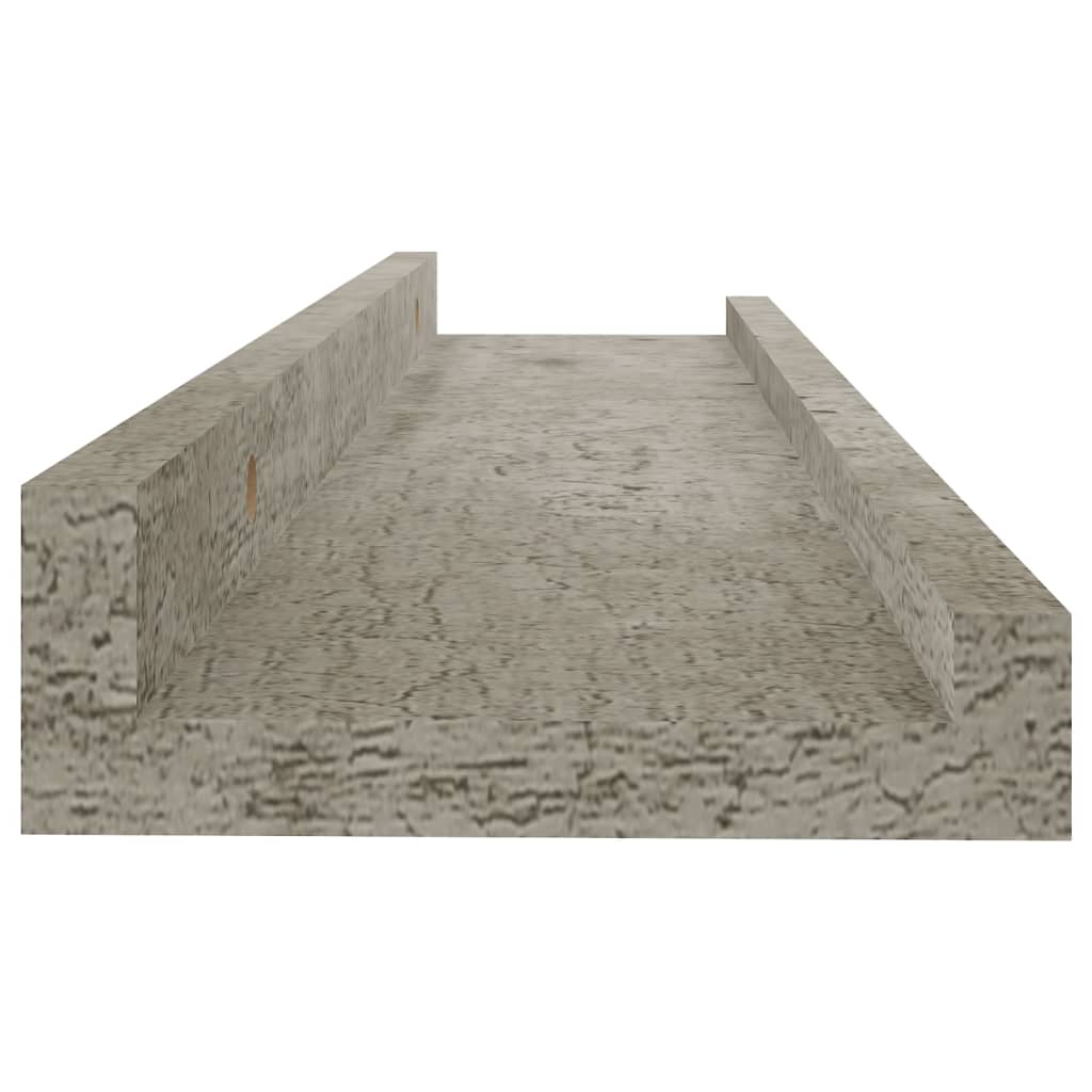 Rafturi de perete, 2 buc., gri beton, 40x9x3 cm Lando - Lando