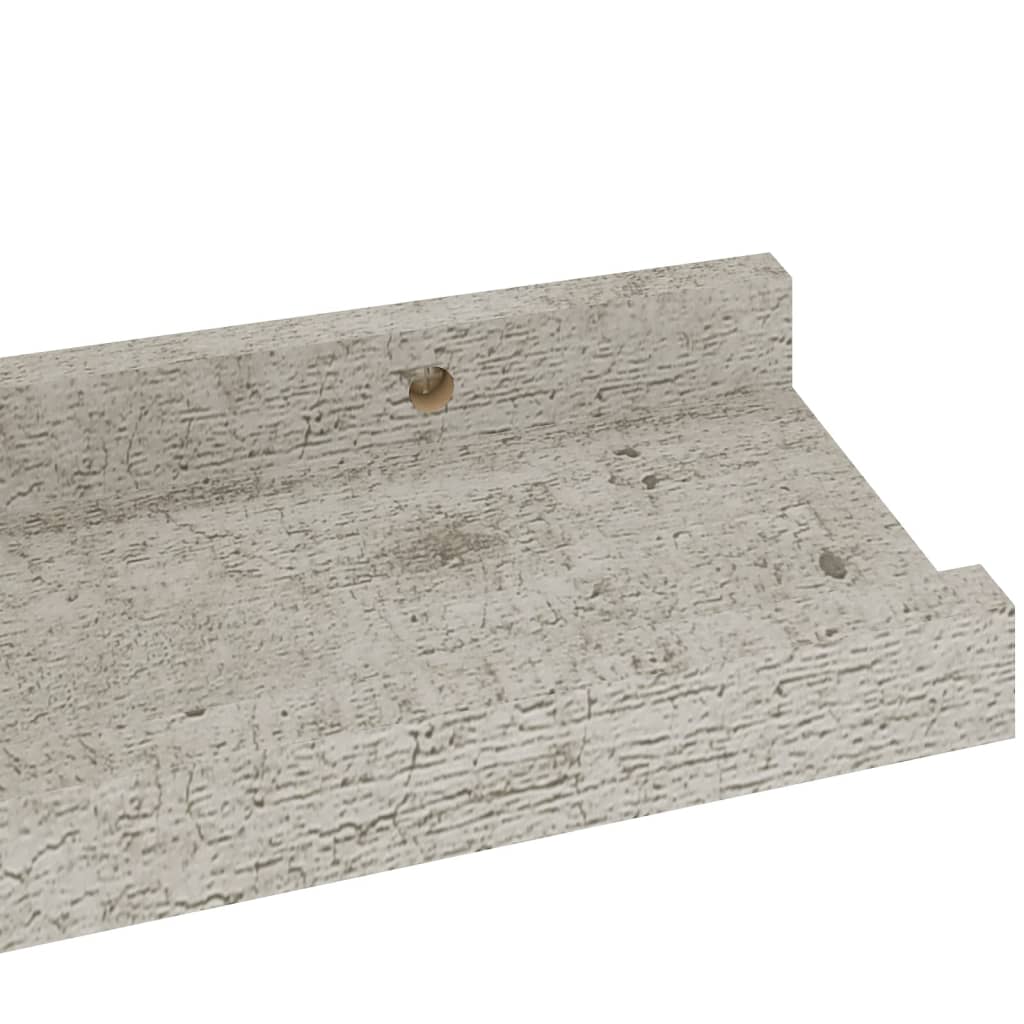 Rafturi de perete, 2 buc., gri beton, 40x9x3 cm Lando - Lando