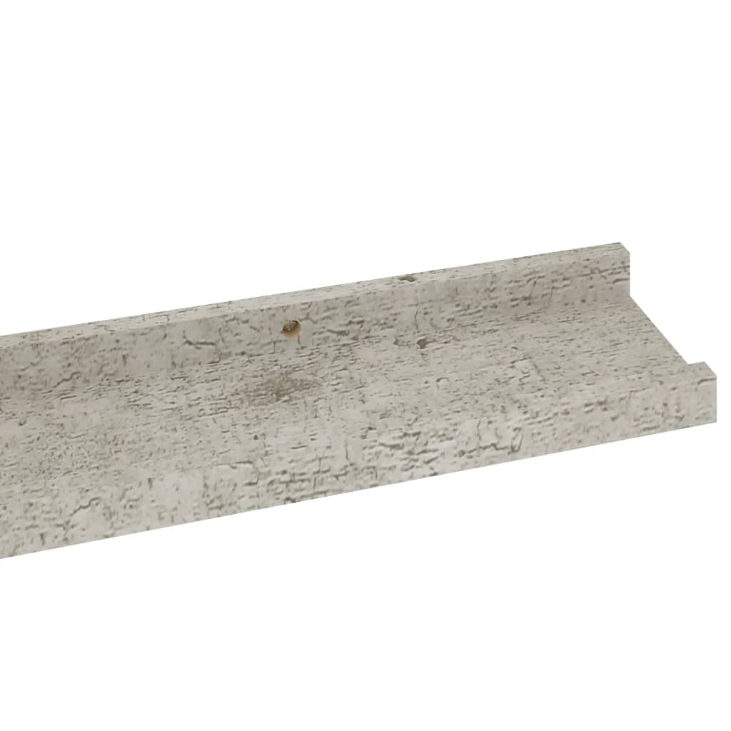 Rafturi de perete, 4 buc., gri beton, 80x9x3 cm Lando - Lando