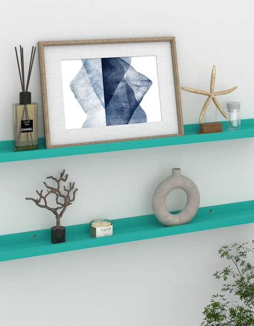 Загрузите изображение в средство просмотра галереи, Rafturi de perete, 2 buc., albastru, 80x9x3 cm Lando - Lando
