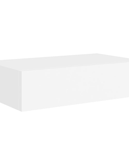 Încărcați imaginea în vizualizatorul Galerie, Raft de perete cu sertar, alb, 40x23,5x10 cm, MDF Lando - Lando
