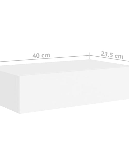 Încărcați imaginea în vizualizatorul Galerie, Raft de perete cu sertar, alb, 40x23,5x10 cm, MDF Lando - Lando
