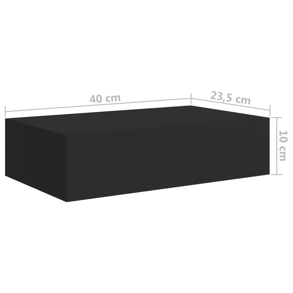 Dulap de perete cu sertare, negru, 40x23,5x10 cm, MDF Lando - Lando